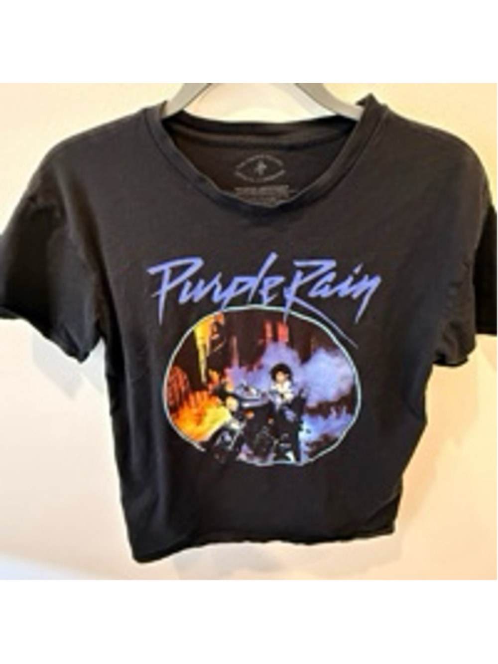 Prince Black Purple Rain Graphic Short Sleeve Tee M